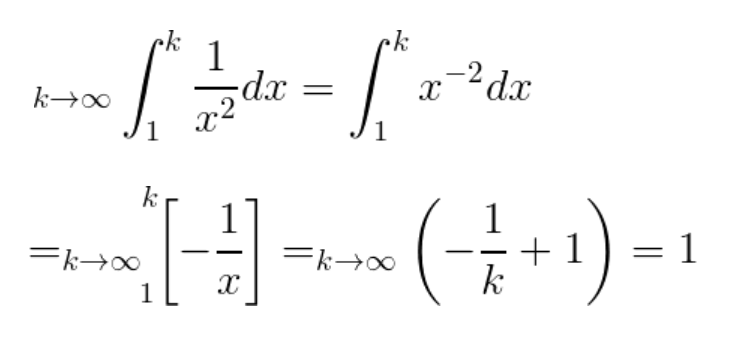 integral of 1 over x squared from 1 to infinity